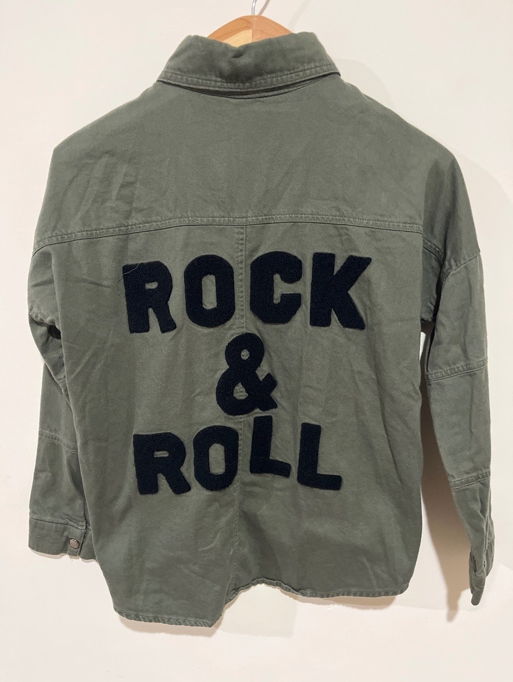 Harper Heritage Olive Green Rock & Roll Button-Up Shirt Jacket Medium